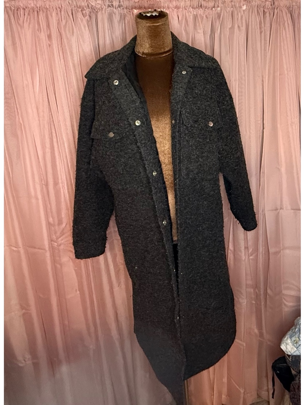 Women Pimkie Dark Gray Wool Blend 33% Coat